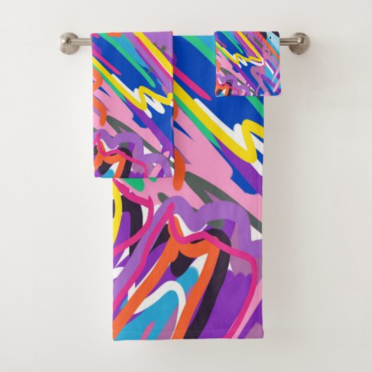 Abstrakte Farbwiedergabe Badhandtuch Set (Insitu)