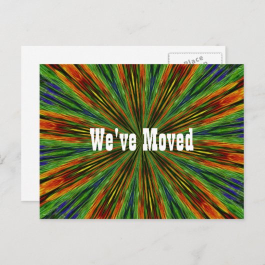 Abstrakte Farbwiedergabe: Neue Adressenverschiebun Ankündigungspostkarte (Vorne/Hinten)
