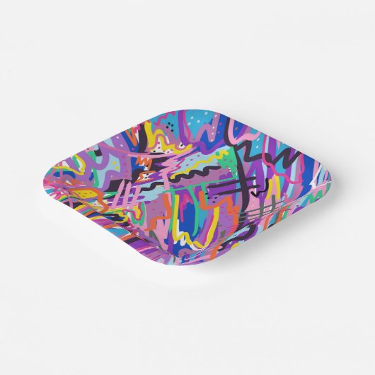 Abstrakte Farbwiedergabe Pappteller (Gewinkelt)