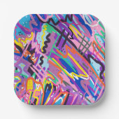 Abstrakte Farbwiedergabe Pappteller (Vorderseite)