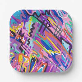 Abstrakte Farbwiedergabe Pappteller