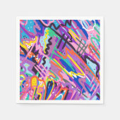 Abstrakte Farbwiedergabe Serviette (Vorderseite)