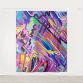 Abstrakte Farbwiedergabe Wandteppich (Vorderseite)