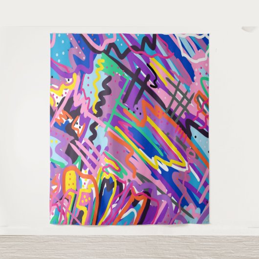 Abstrakte Farbwiedergabe Wandteppich (Vorderseite)