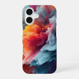 Abstrakte Farbxplosion Modern iPhone 16 Hülle