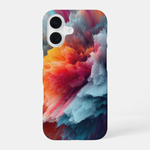 Abstrakte Farbxplosion Modern iPhone 16 Hülle