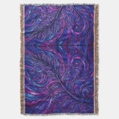 Abstrakte Farnblatt Kosmisch Violette Moderne Deck Decke (Vorderseite Vertikal)