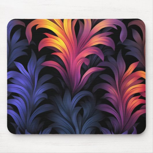 Abstrakte Federfarben Mousepad (Vorne)