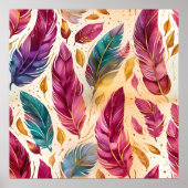 Abstrakte Federmuster Poster (Vorne)