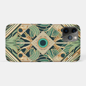 Abstrakte Federn aus Gold und Grün Case-Mate iPhone Hülle (Rückseite (Horizontal))