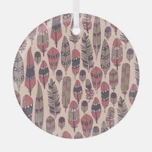 Abstrakte Federn: farbenfroher Vintage-Hintergrund Ornament Aus Glas