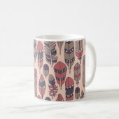 Abstrakte Federn: farbenfroher Vintager Hintergrun Kaffeetasse (VorderseiteRechts)