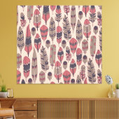 Abstrakte Federn: farbenfroher Vintager Hintergrun Leinwanddruck (Insitu (Wohnzimmer))