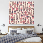 Abstrakte Federn: farbenfroher Vintager Hintergrun Leinwanddruck (Insitu (Schlafzimmer))