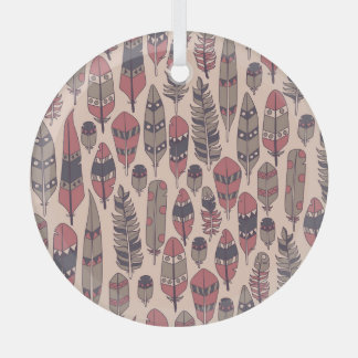 Abstrakte Federn: farbenfroher Vintager Hintergrun Ornament Aus Glas