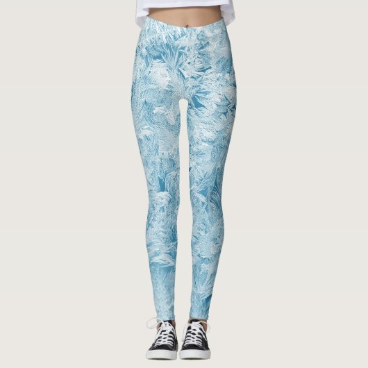 Abstrakte Federn und Schneeflocken Leggings (Vorderseite)
