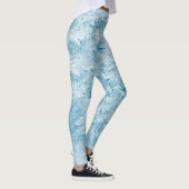 Abstrakte Federn und Schneeflocken Leggings (Rechts)