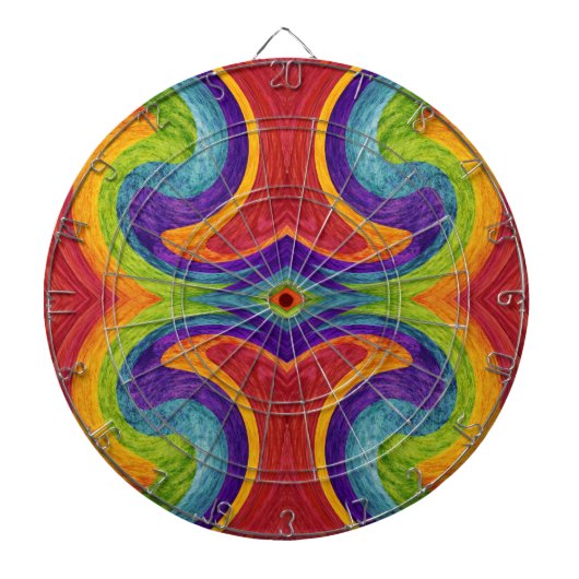 Abstrakte Feinmalerei 5 Dartscheibe (vorne)