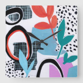 Abstrakte Feldfahrt Quadratische Wanduhr (Vorderseite)