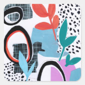 Abstrakte Feldfahrt Quadratischer Aufkleber (Vorderseite)