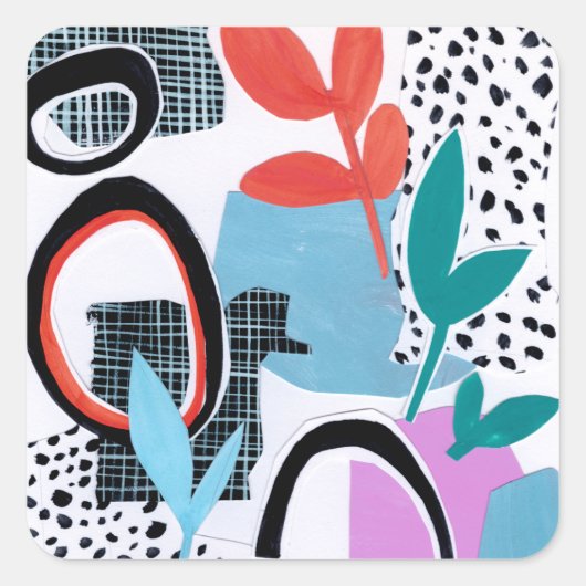 Abstrakte Feldfahrt Quadratischer Aufkleber (Vorderseite)