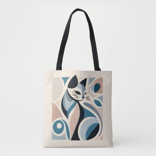 Abstrakte feline Anmut Tasche (Vorderseite)