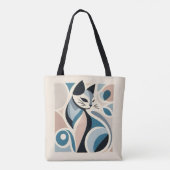 Abstrakte feline Anmut Tasche (Rückseite)