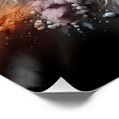 Abstrakte Feline Art Langhaarige Katze Poster (Ecke)