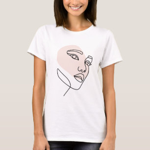Abstrakte, feminine Single-Line-Kunst 2 T-Shirt