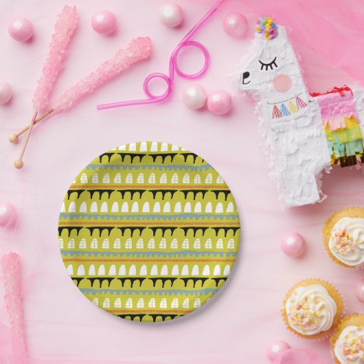 Abstrakte Fenster und Zierleisten machen Spaß Pappteller (Party)