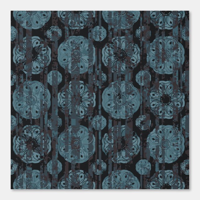 Abstrakte Fensterreflektionen mit Blau und Schwarz Tapete (Vorderseite)