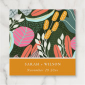 Abstrakte fette tropische botanische Hochzeit Geschenkanhänger (Vorderseite)