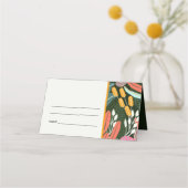 Abstrakte fette tropische botanische Hochzeit Platzkarte (Rückseite)