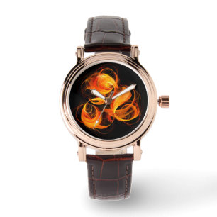 Abstrakte Feuerball-Kunst Armbanduhr