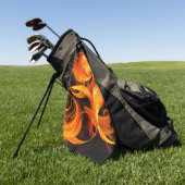 Abstrakte Feuerball-Kunst Golfhandtuch (Gras)