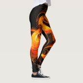 Abstrakte Feuerball-Kunst Leggings (Rechts)