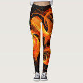Abstrakte Feuerball-Kunst Leggings (Vorderseite)