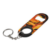 Abstrakte Feuerball-Kunst Mini Flaschenöffner (Vorderseite Schrägansicht)