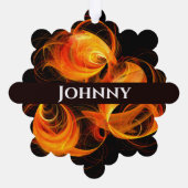 Abstrakte Feuerball-Kunst Ornament Karte (Rückseite)