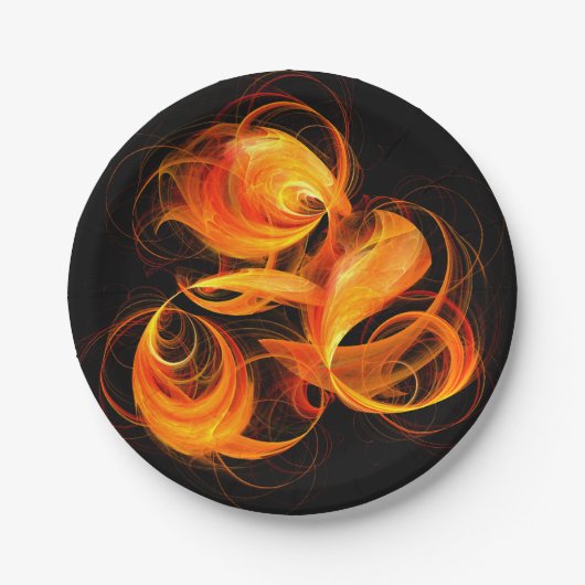 Abstrakte Feuerball-Kunst Pappteller (Vorderseite)