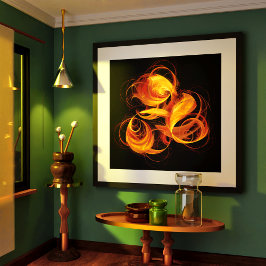 Abstrakte Feuerball-Kunst Poster