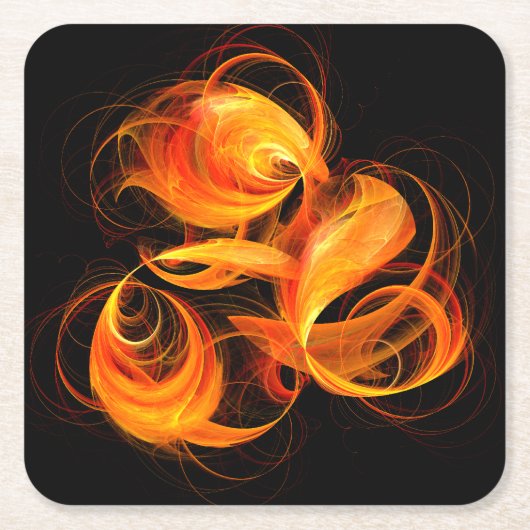 Abstrakte Feuerball-Kunst Rechteckiger Pappuntersetzer (Vorderseite)