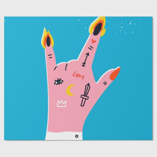 Abstrakte Feuerfinger Geschenkpapier (Flach)