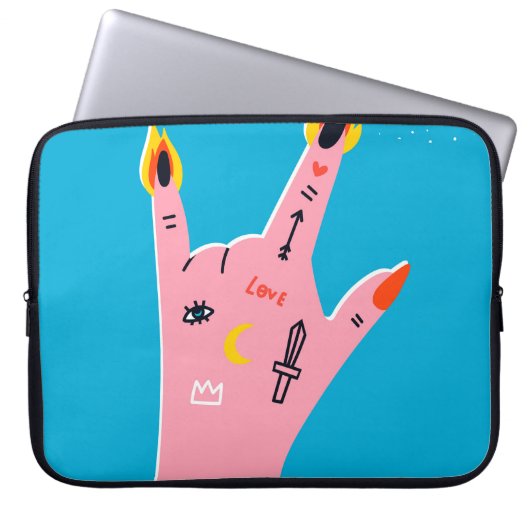 Abstrakte Feuerfinger Laptopschutzhülle (Vorderseite)