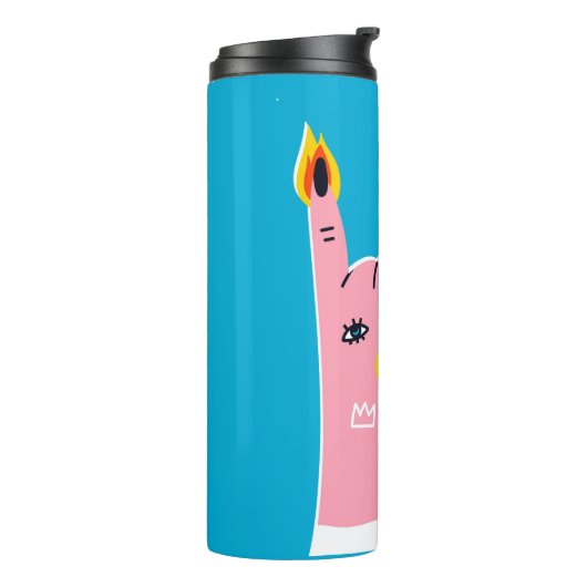 Abstrakte Feuerfinger Thermosbecher (Nach links gedreht)