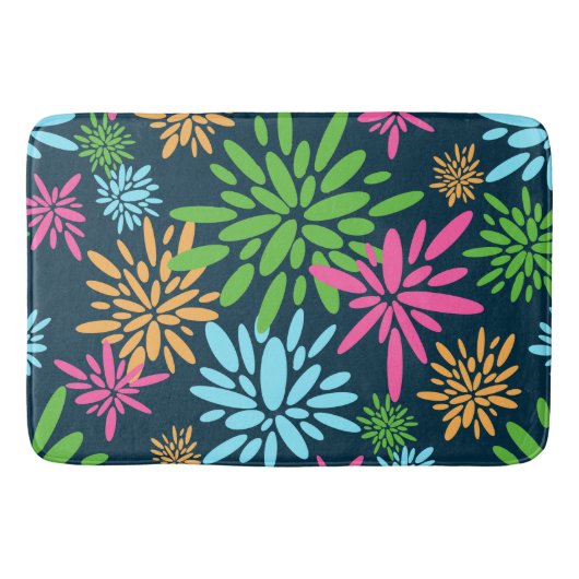 Abstrakte Feuerwerkskörper-Blume Badematte (Vorderseite)