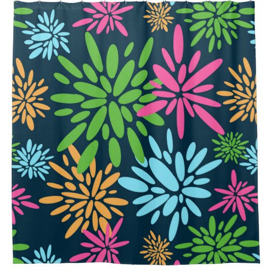Abstrakte Feuerwerkskörper Blume Duschvorhang (Vorderseite)