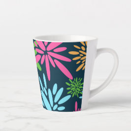 Abstrakte Feuerwerkskörper-Blume Latte Tasse