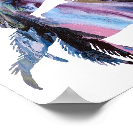 Abstrakte Fiddler Crab-Silhouette Poster (Ecke)