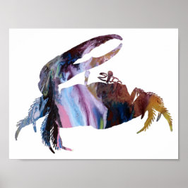 Abstrakte Fiddler Crab-Silhouette Poster